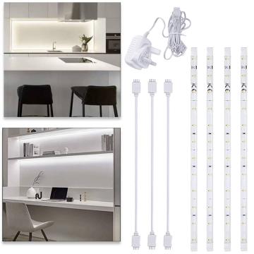 12 Inch Linkable Soft White LED Tape Light Kit (4 Strip Pack) for Indoor Under Cabinet Lighting