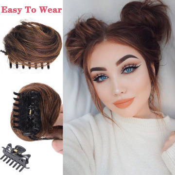 XIYUE Curly Chignon Short Synthetic Hair Extension Chignon Donut Roller Bun Wig claw Clip In Hairpiece For Women