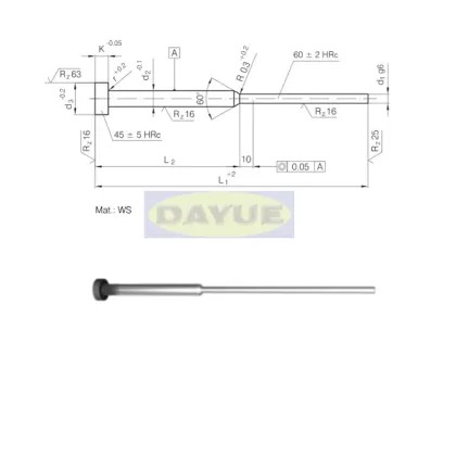 DIN 1530-ISO 8694 type ch ejector pin