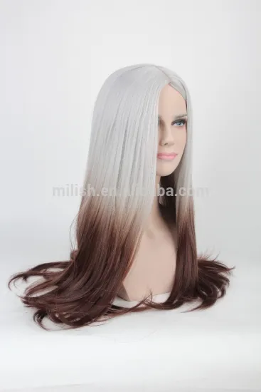 MFW-0094 Top New beauty long synthetic fashion source hair wig, gradient color wig