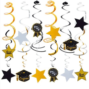 Graduation Themed Swirl Ornaments and Pendants - Spiral Hanging Decorations