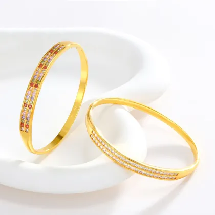 Jewelry Double Row Colorful Artificial Gemstone Bracelet