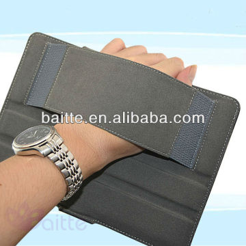 high quality wrist strap case for ipad 5 black leather case for ipad 5