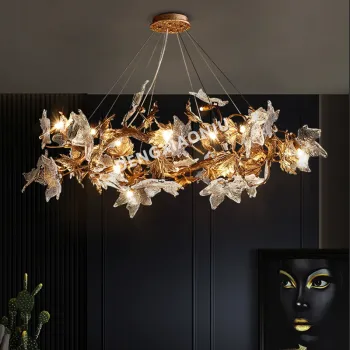 Custom Hotel Mall Classic Drop Lights: LED Luxury K9 Crystal Empire Gold Nordic Chandelier
