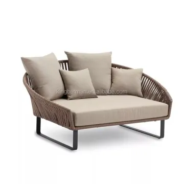 Popular Outdoor Wicker Daybed Lounge Chaise Sofa Bed