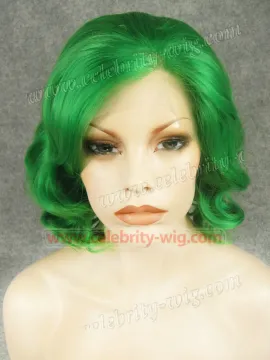 Green Elegant Wavy Synthetic Lace Front Wig