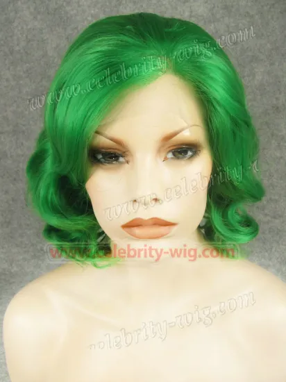 Green Elegant Wavy Synthetic Lace Front Wig