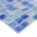 Iridescent Nebula Mosaic Blue Glass Swimming Pool Tile