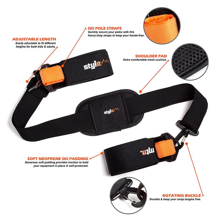 I-Ski Strap Carrier I-Snowboard Beer Fixing Belt