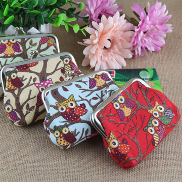 2015 new style 4 inches fashion cuteCartoon owl creative canvas buckles zero wallet
