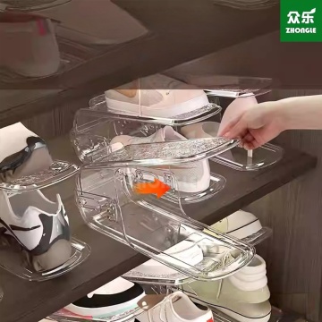 Transparent Adjustable Double-Layer Shoe Storage Holder
