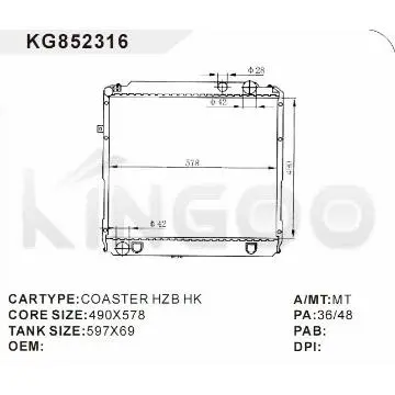 auto parts  radiator car:COASTER HZB HK