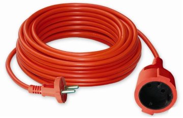 European Arc-resistant Red Large Flexible Ribbed Strain Relief Electrical Extension Cords