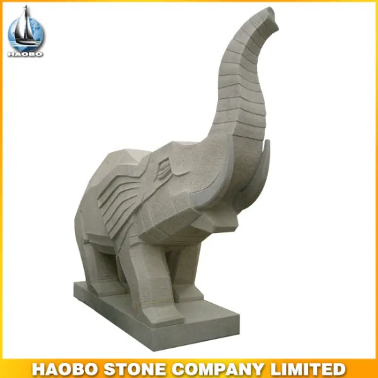 Haobo Cheap G603 Gray Granite Elephant Statues Carving