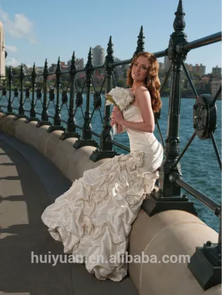 ivory hot sell mermaid strapless bridal couture