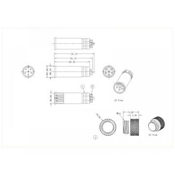 M8-XP-M-166-1 M8 6 ~ 8p мужской проволоки