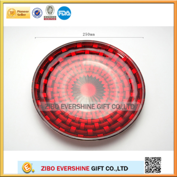 Tableware round coloful glass dinner plates