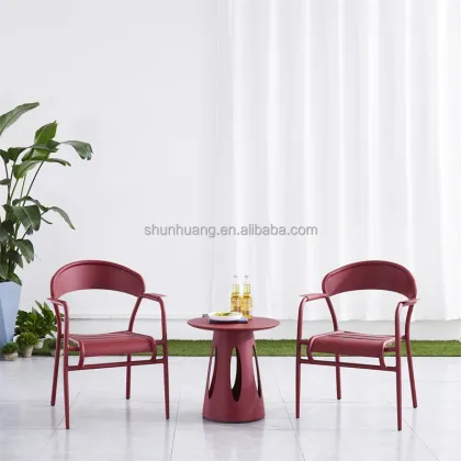 New Design Outdoor Metal Chairs & Courtyard Aluminum Furniture Dining Sets