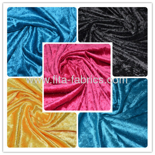 100% Polyester Plain Dyed Clinquant Velvet Fabric-clinquant Velvet Fabric 