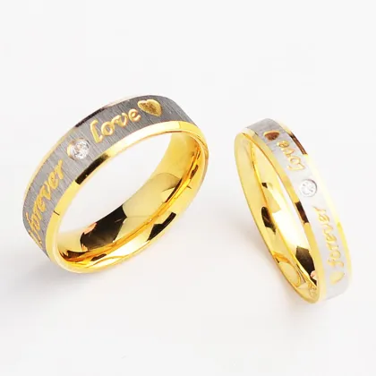 Custom Zirconia Forever Love Promise Ring Set