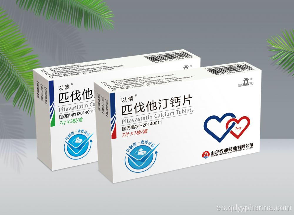 Tabletas de calcio de pitavastatina 1 mg