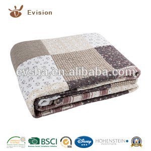 Cream color wholesale bedspreads 100%cotton material, sofa cover of bedspread,stiching bedspreads
