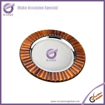 2015 new design wood beaded charger plates