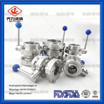 Food grade stainless steel weld hygienic butterfly valve