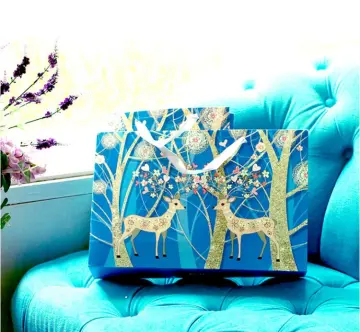 European Style Blue Christmas Deer Gift Paper Bags