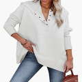 Oversized V Neck Long Sleeve Pullover Sweatshirt