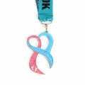 Custom double color glitter ribbon shape medal