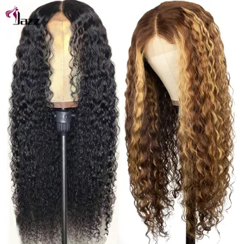 Wholesale hot sale natural black color typical 180% density pre plucked human hair 13*4 13*6 lace deep curly wave hair wig