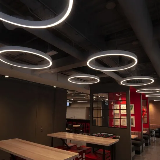 Modern Industrial Round Hanging LED Chandeliers Acrylic Aluminium Profile Pendant Lights