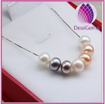 2015 new design natural freshwater 9-10mm pearls necklace