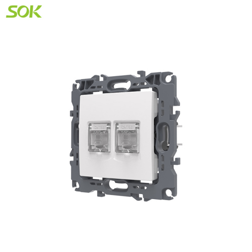 Double Tel Power Outlet Cat3 ใช้ในบ้าน คุณภาพสูง Double Tel Power ...