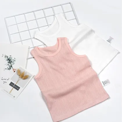 Hot Selling 100% Cotton Comfortable and Breathable Baby Sleeveless Vest Onesie for Crawling