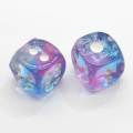 17mm Gradient Color 3D Miniature Figurines Resin Dice Charm For DIY Earring Pendants Making Accessories Charms 14mm