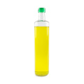 Botella de aceite de oliva de vidrio redondo de 250 ml transparente