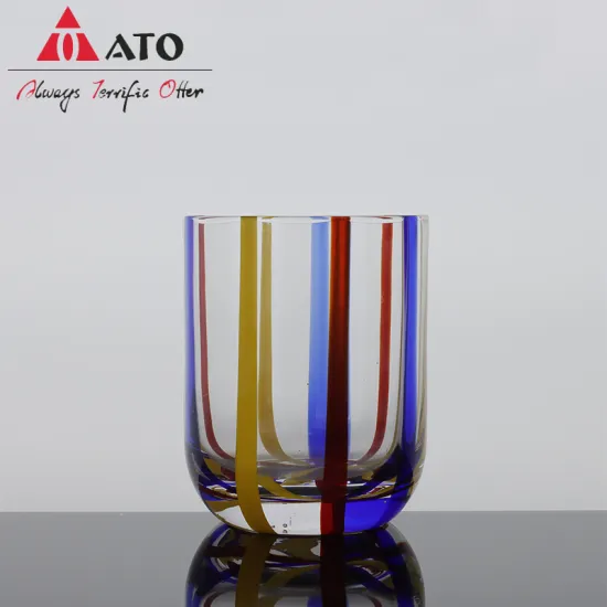 Vertical Stripes Water Mug Coffee Drinking Glass