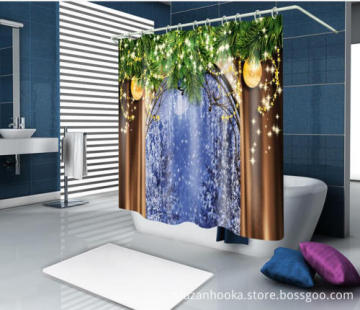 Wholesale customized printed shower curtain for bathroom curtain accessories