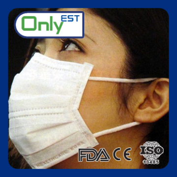 High fliter efficiency non woven latex free face mask with earloops