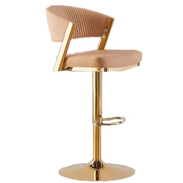 Hot Sale Modern Luxury Gold Metal Swivel Bar Stools for Kitchen