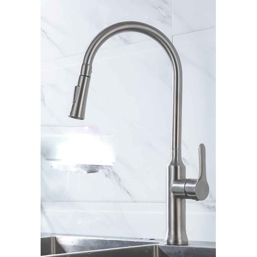 Single Hole Pull Down Stainless-Steel Kitchen Sink Faucet