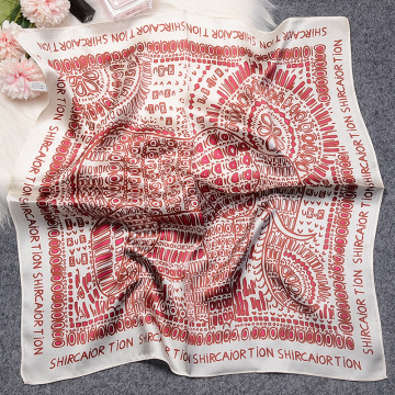 Syal persegi sutra alami untuk wanita - Soft Satin Sapsin Hairband Hairwear Pita Foulard