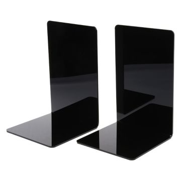 2Pcs Black Acrylic Bookends L-shaped Desk Organizer Desktop Book Holder School Stationery Office Accessories Dropshipping