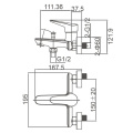 Chrome Single Lever Bath Mixer for Exposed Installation