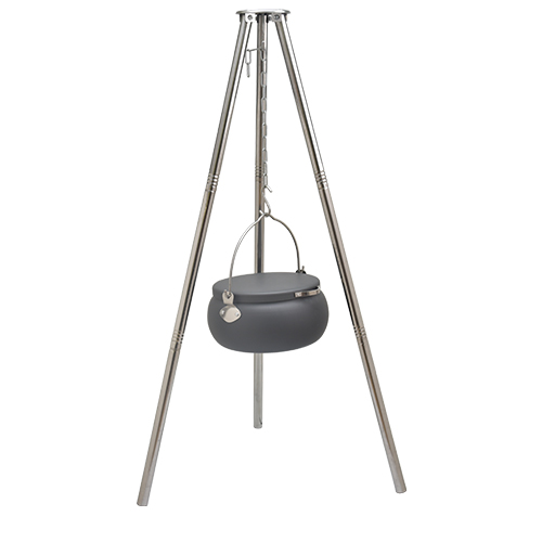 Olla portátil de aluminio para acampar con soporte ajustable 6.5QT