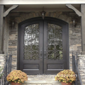 CBMmart Luxury Metal Main Entrance Doors: Exquisite Wrought Iron Front Entry Gate with Glass