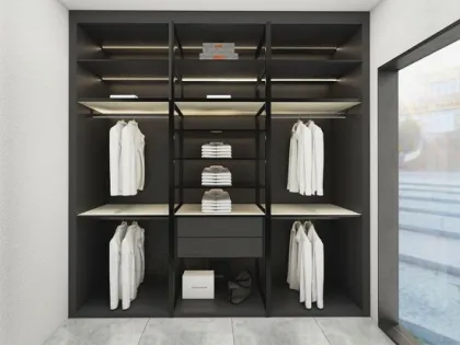 MDF Sliding Door Glass Bedroom Walk In Wardrobe