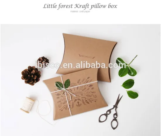 Brown kraft paper pillow boxes wholesale handmade gift packaging box